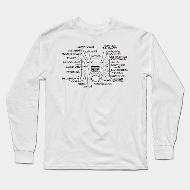 Messy Desk Organization Long Sleeve T-Shirt by yeoys